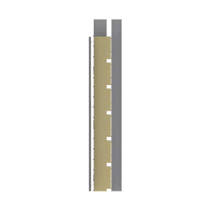 Doppelte Aussenfassade Stahl oder Aluminiumlamellen Verlegung H vollständige Platten Dämmung Abstandhalter