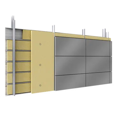 Image for Double skin with steel alu cassettes trays spacers insulation