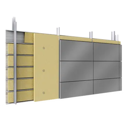 obraz dla Double skin with steel alu cassettes trays spacers insulation