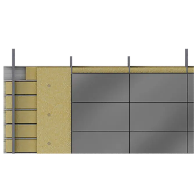 Double skin with steel alu cassettes trays spacers insulation