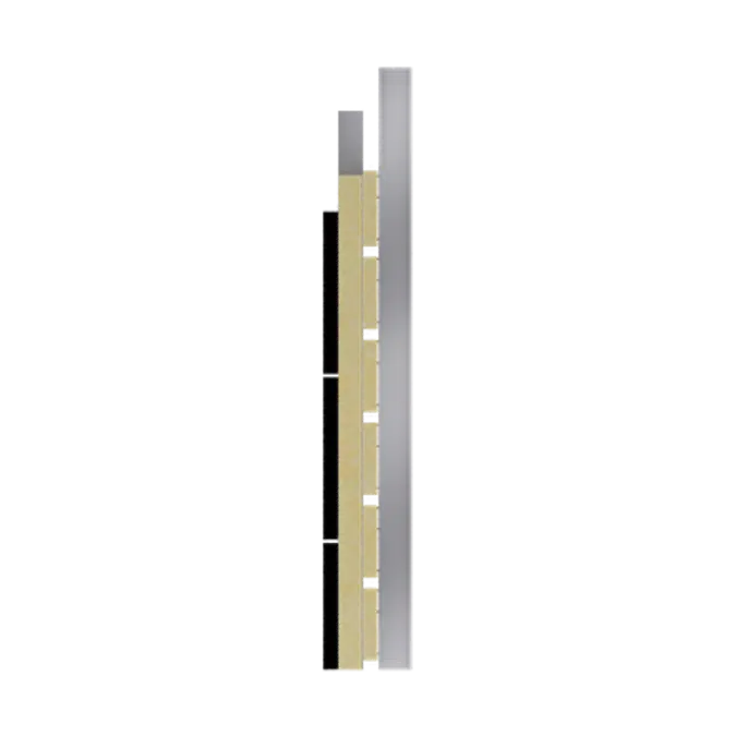 Double skin with steel alu cassettes trays spacers insulation