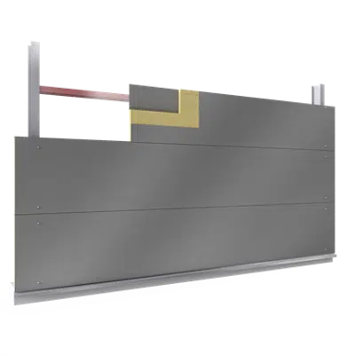 Steel facings s with panel cladding MW core H pos visible fixing图像