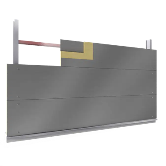 Steel facings s with panel cladding MW core H pos visible fixing