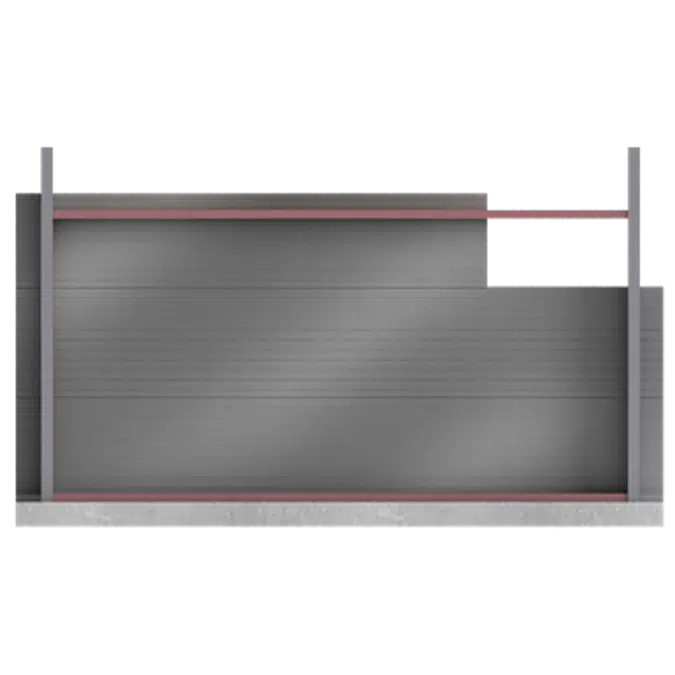 Steel facings s with panel cladding MW core H pos visible fixing