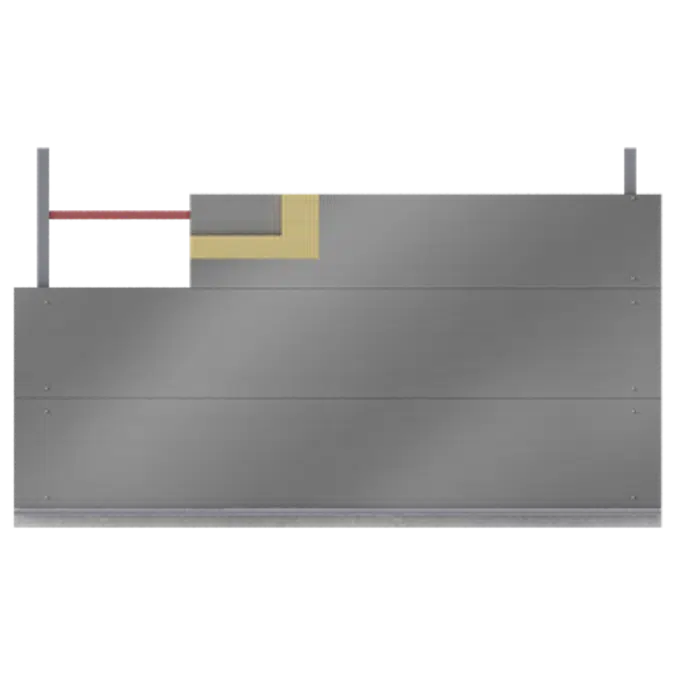 Steel facings s with panel cladding MW core H pos visible fixing