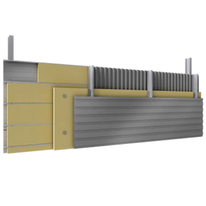 Bardage à peaux multiples et plateaux avec isolation et écarteurs