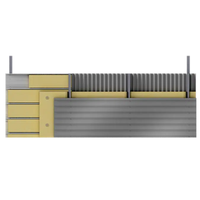 Multi skin cladding trays spacers insulation