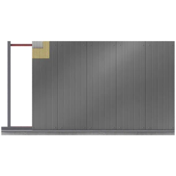 Steel facings s  with panel cladding MW core V position visible fixing