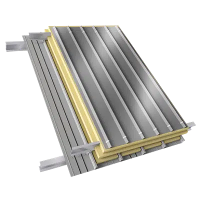 steel double skin roofing parallel to inside perfo trays with purlin