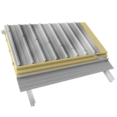 Image for Steel double skin roofing crossed with trays with spacers