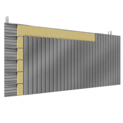 Image for Steel double skin cladding V pos perforated trays 2 insulation beds