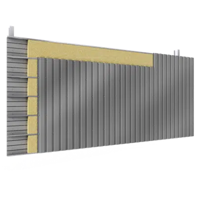 Steel double skin cladding V pos perforated trays 2 insulation beds 이미지