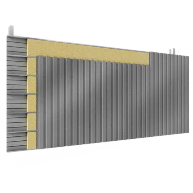 Steel double skin cladding V pos perforated trays 2 insulation beds