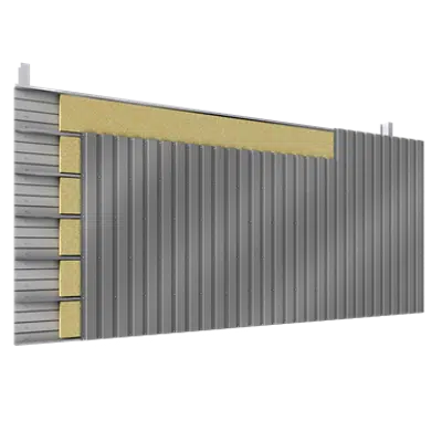 Steel double skin cladding vertical position trays 2 insulation beds 이미지