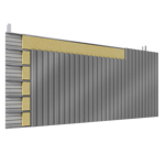 doppelte aussenfassade aus stahl verlegung v vollständige platten ohne abstandhalter mit 2 dämmflächen