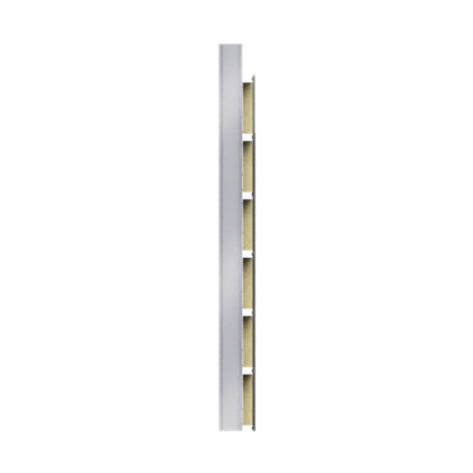 Doppelte Aussenfassade aus Stahl Verlegung V vollständige Platten ohne Abstandhalter mit 2 Dämmflächen