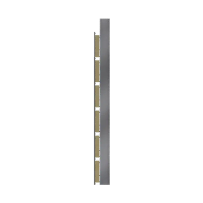 Doppelte Aussenfassade aus Stahl Verlegung V vollständige Platten ohne Abstandhalter mit 2 Dämmflächen