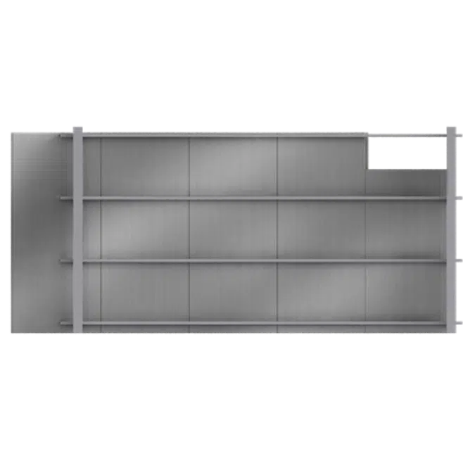 Steel facings s with panel cladding MW core V position secret fixing