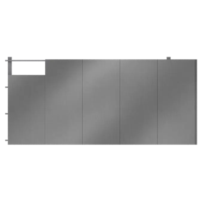 Steel facings s with panel cladding MW core V position secret fixing