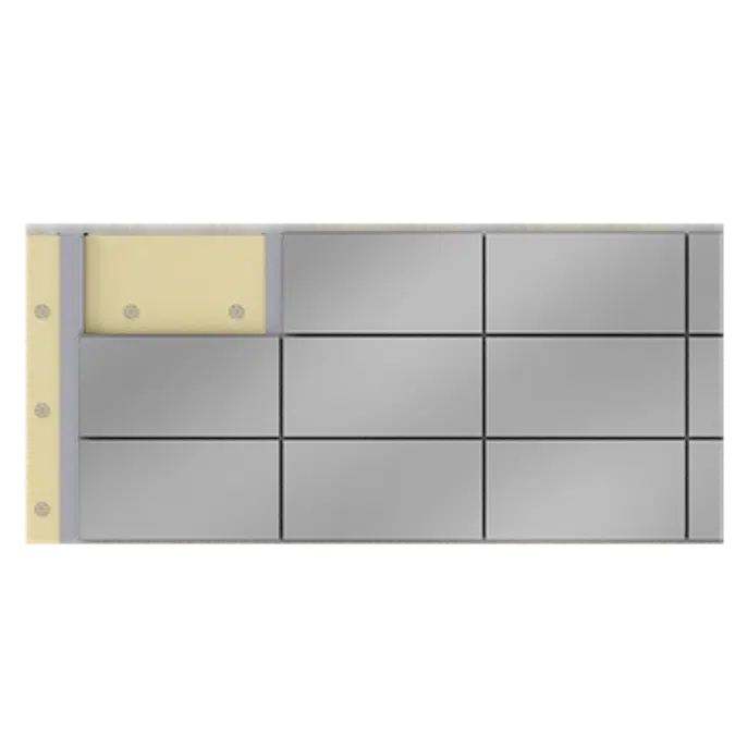 Bardage rapporté à base de cassettes en acier ou aluminium avec isolation