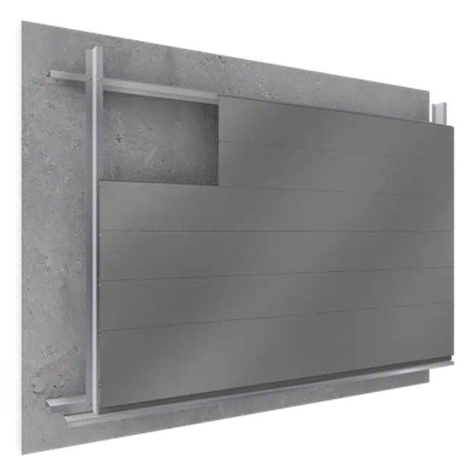 Fassadenverkleidung aus Stahl oder Aluminiumlamellen mit horizontaler Verlegung