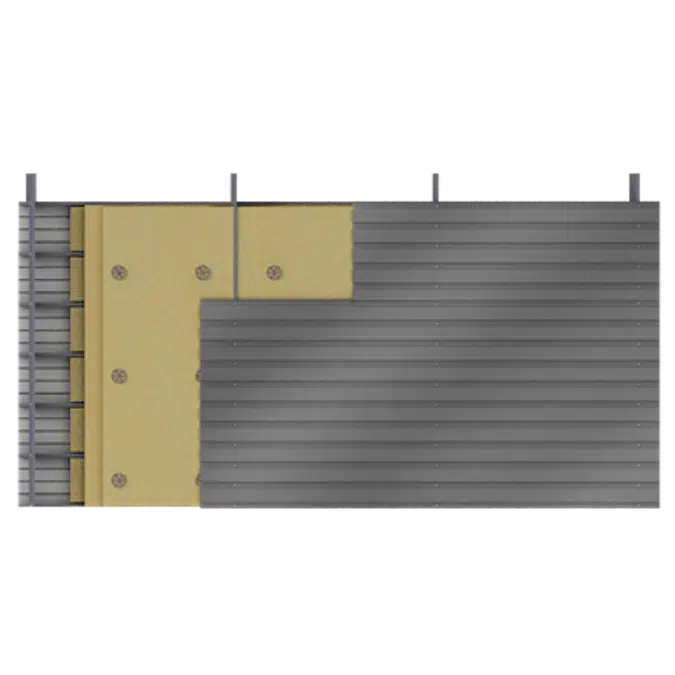 Steel double skin cladding H pos trays spacers 3 insulation beds