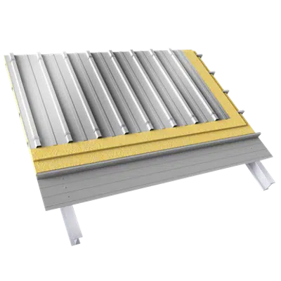 Image for Steel double skin roofing crossed with structural perfo slashed trays