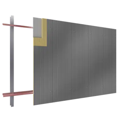 Image for Steel facings s with panel cladding PUR PIR core V pos visible fixing