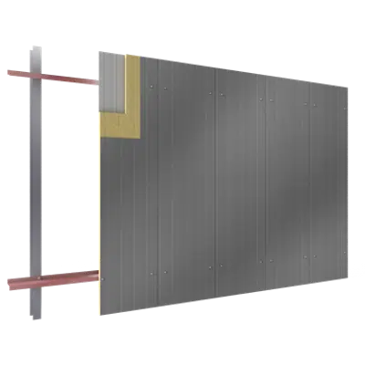 Steel facings s with panel cladding PUR PIR core V pos visible fixing 이미지