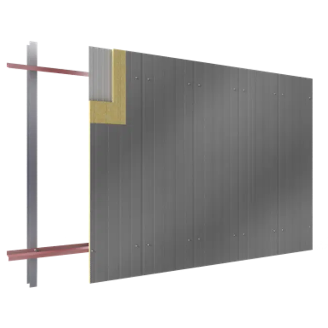 Steel facings s with panel cladding PUR PIR core V pos visible fixing