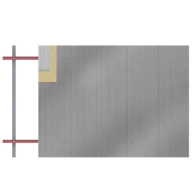 Steel facings s with panel cladding PUR PIR core V pos visible fixing