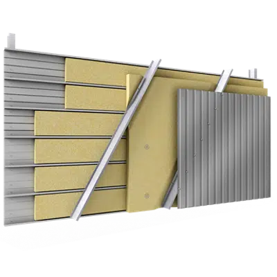 Image for Steel double skin cladding V pos trays diagonal spacers insulation
