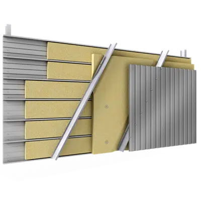 Steel double skin cladding V pos trays diagonal spacers insulation图像