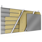 doppelte aussenfassade aus stahl verlegung v vollständige platten, abstandhalter verbunden mit dämmung