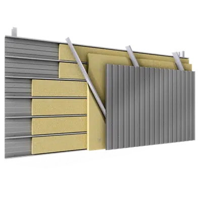 Image for Steel 2 skins cladding V pos perfo trays diagonal spacers insulation