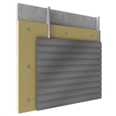 Steel built up cladding horizontal position with insulation 이미지