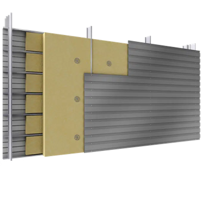 Steel double skin cladding H pos trays spacers 2 insulation beds