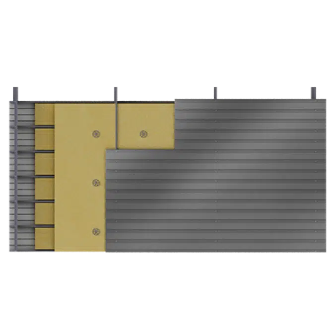 Steel double skin cladding H pos trays spacers 2 insulation beds