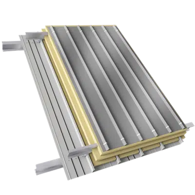 Image for Steel double skin roofing parallel to inside tray with purlin