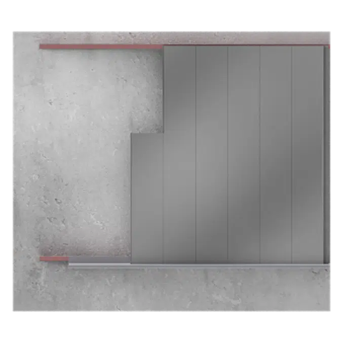 Overcladding with steel or aluminium sidings in vertical position