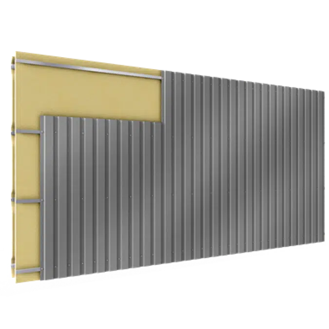 Cladding with 2 skins
