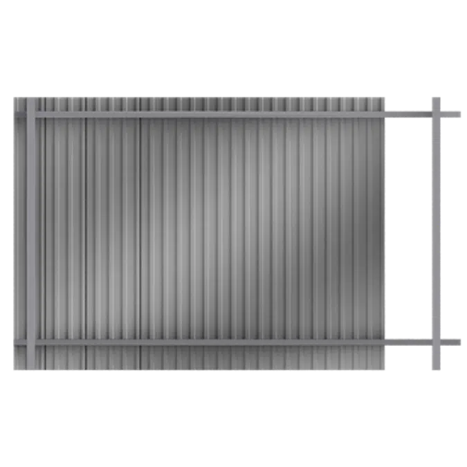 Steel single skin cladding in vertical position