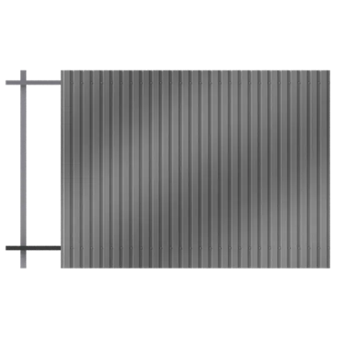 Steel single skin cladding in vertical position