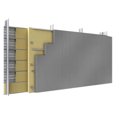 doppelte aussenfassade stahl oder aluminiumlamellen verlegung v vollständige platten dämmung abstandhalter