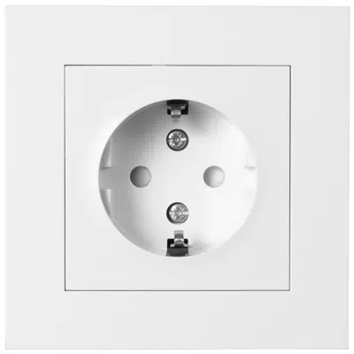 billede til PLUS single socket-outlet screw PW RAL9010