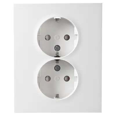 obraz dla PLUS double socket-outlet full flush screw PW RAL9010