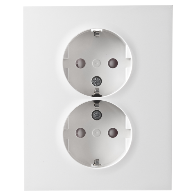 PLUS double socket-outlet full flush screw PW RAL9010