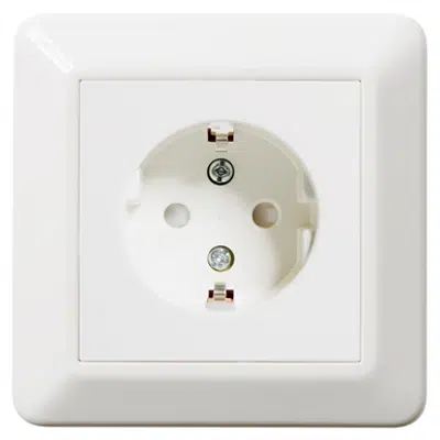 Single socket outlet RS16 flush PW RAL9003图像