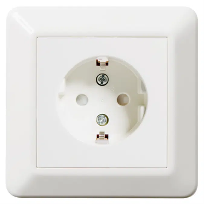 Single socket outlet RS16 flush PW RAL9003