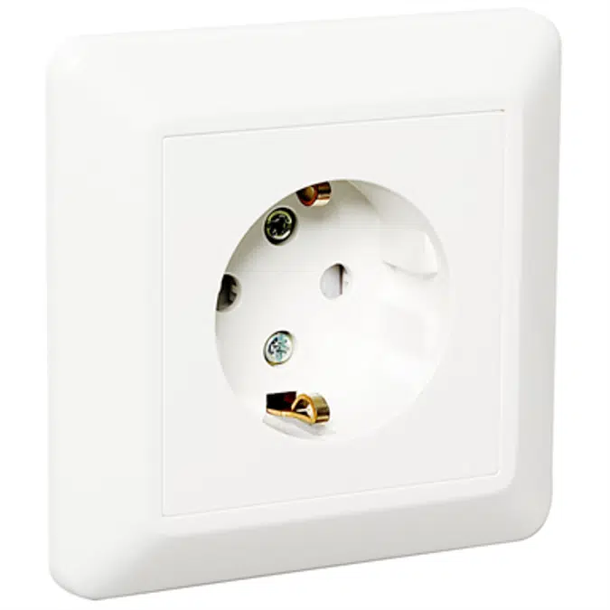 Single socket outlet RS16 flush PW RAL9003